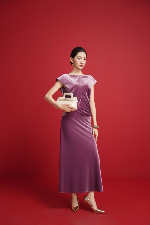 Sixdo Purple Taro Velvet Blouse